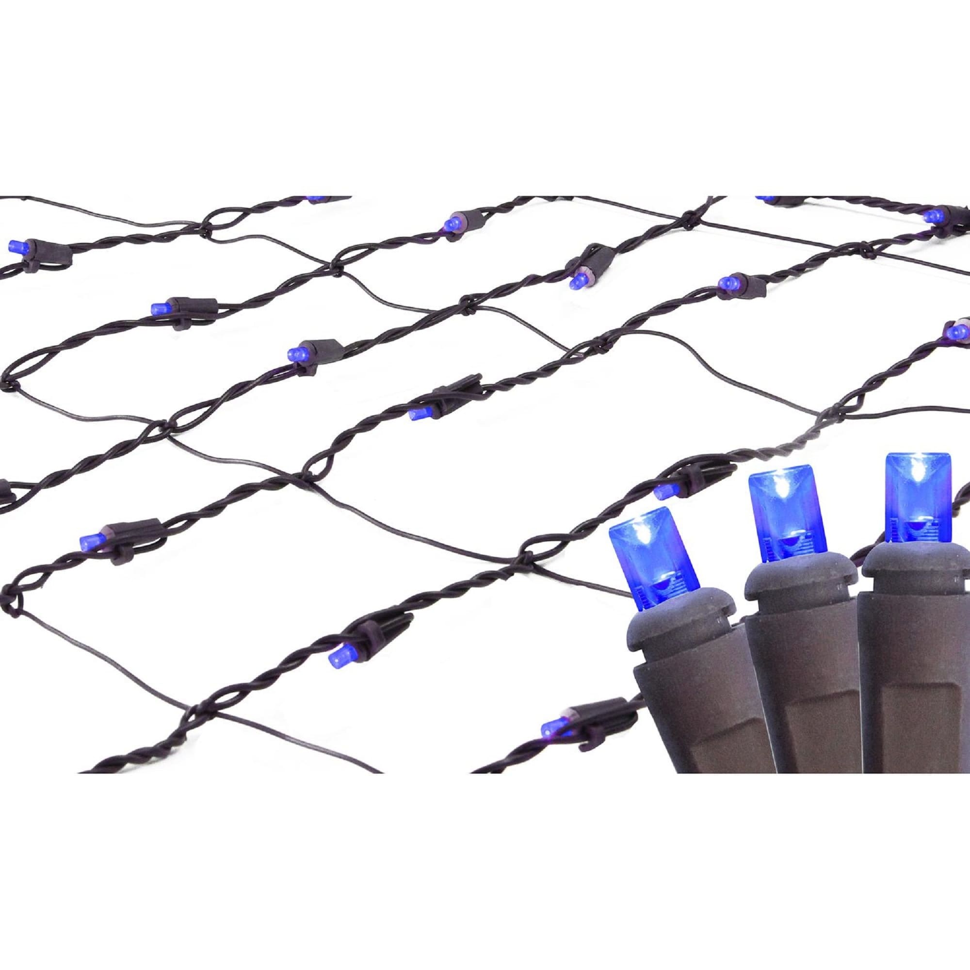 2 X 8 Blue Led Tree Trunk Wrap Christmas Net Lights Brown Wire