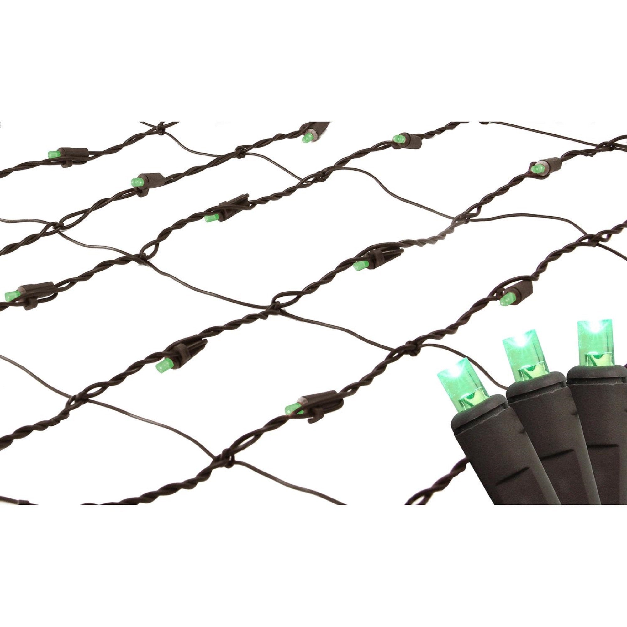 2 X 8 Green Led Net Style Tree Trunk Wrap Christmas Lights Brown Wire