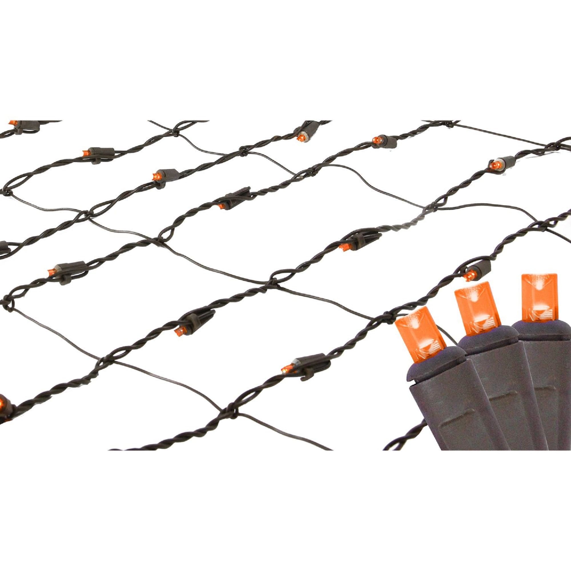 2 X 8 Orange Led Tree Trunk Wrap Christmas Net Lights Brown Wire