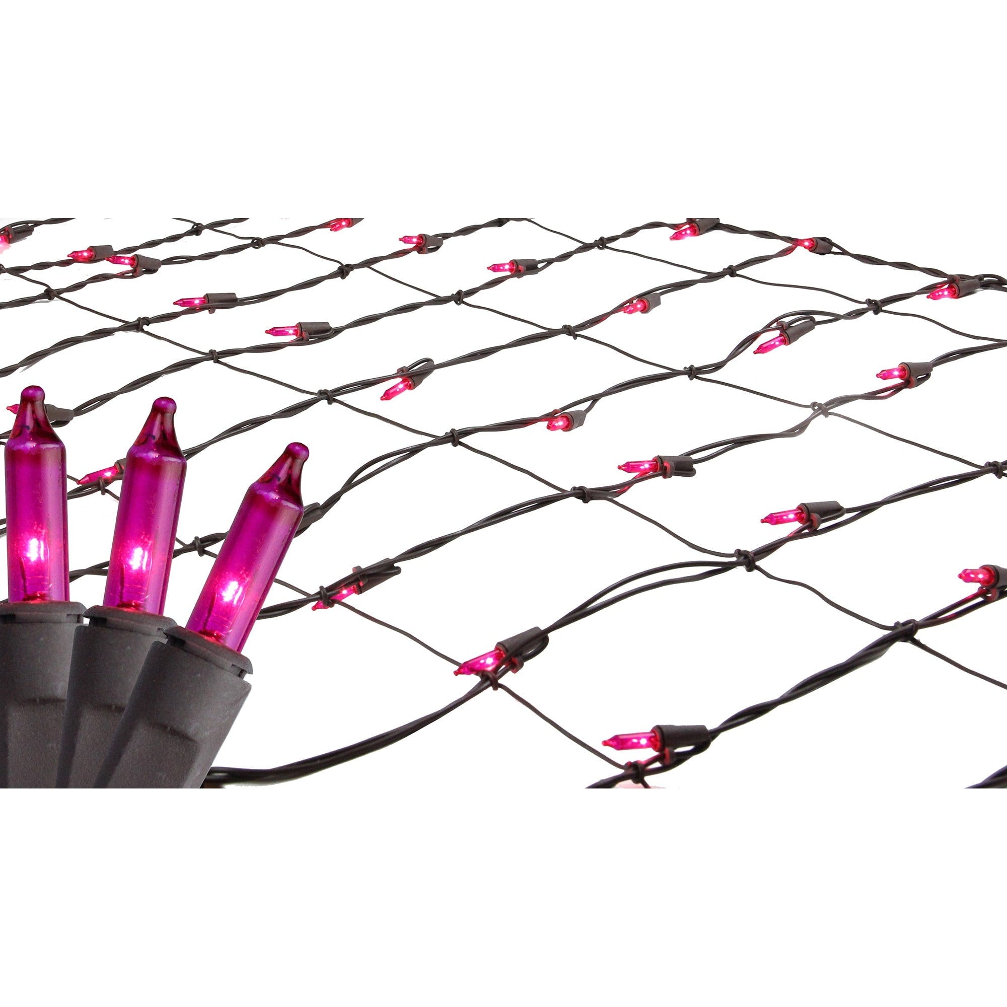 2 X 8 Pink Mini Tree Trunk Wrap Christmas Net Lights Brown Wire
