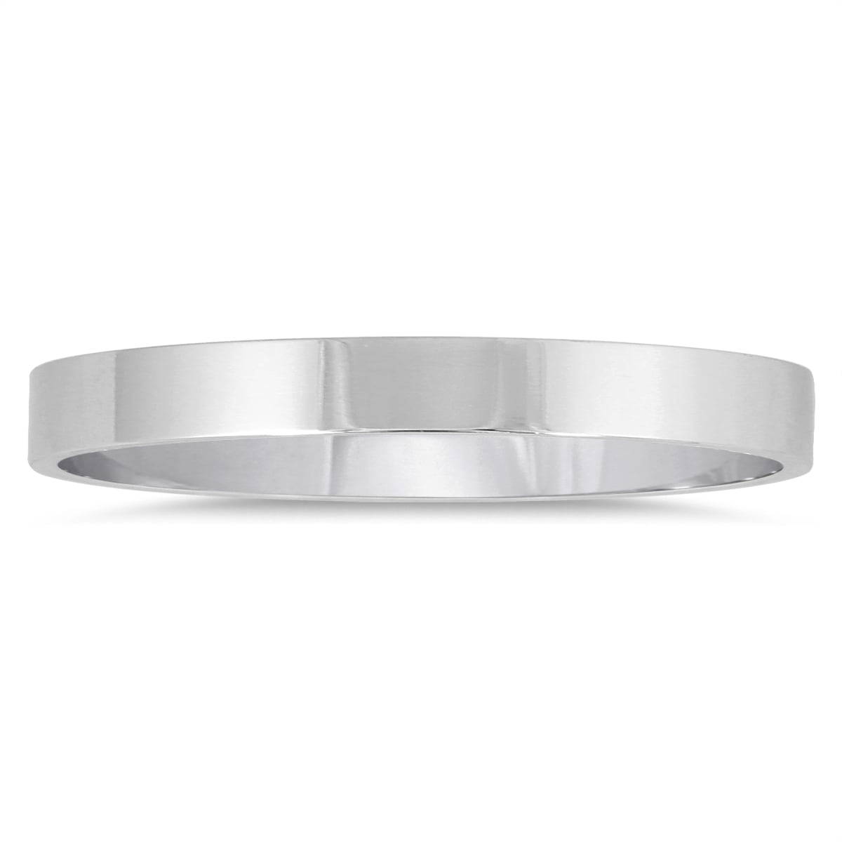 2Mm Flat Comfort Fit Wedding Band In 10K White Gold