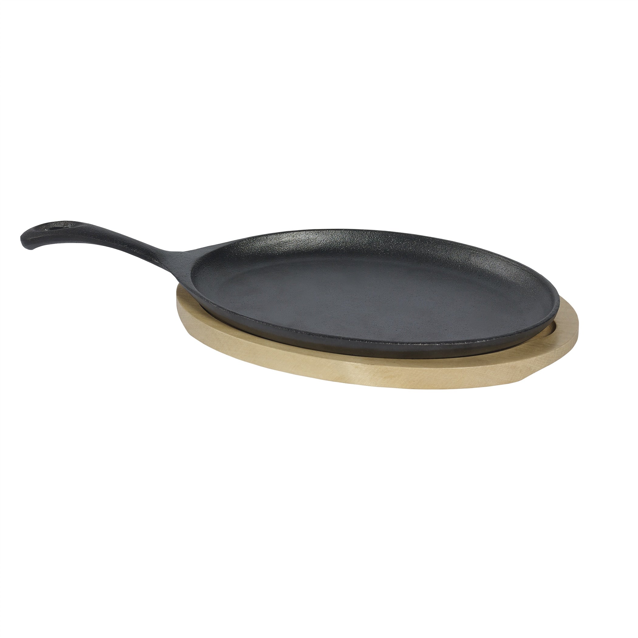 2Pc Small Oval Fajita Set With Wooden Trivet