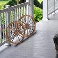 2Pcs 30 24 Inch Old Western Style Garden Art Wall Decor Wooden Wagon Wheel.