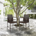 2Pcs Outdoor High Bar Chair Brown Gradient