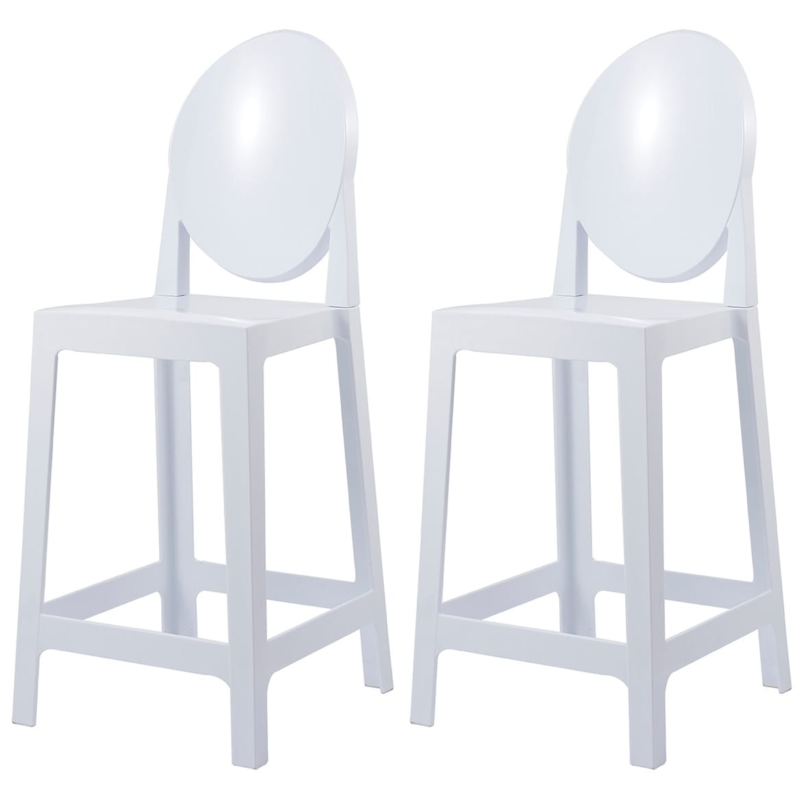2Xhome Set Of 2 Clear Modern 25 Seat Bar Stool Counter Height With Back Plastic Chairs For Home Restaurant Office