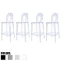 2Xhome Set Of 4 Clear Modern 30 Seat Bar Stool Counter Height With Back Plastic Chairs For Home Restaurant Office