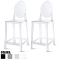 2Xhome Set Of Two 2 Clear 25 Seat Height With Modern Plastic Chair Side Bar Stool Counter Stool Accent Stools Armless