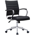 2Xhome Set Of Two 2 Modern Mid Back Ribbed Pu Leather Swivel Tilt Adjust Cushion Chair Task Executive Manager Office Chairs