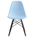 2Xhome Designer Plastic Eiffel Chair Dark Black Legs Retro Dining Armless With Back Desk Accent Living Room Side Kitchen