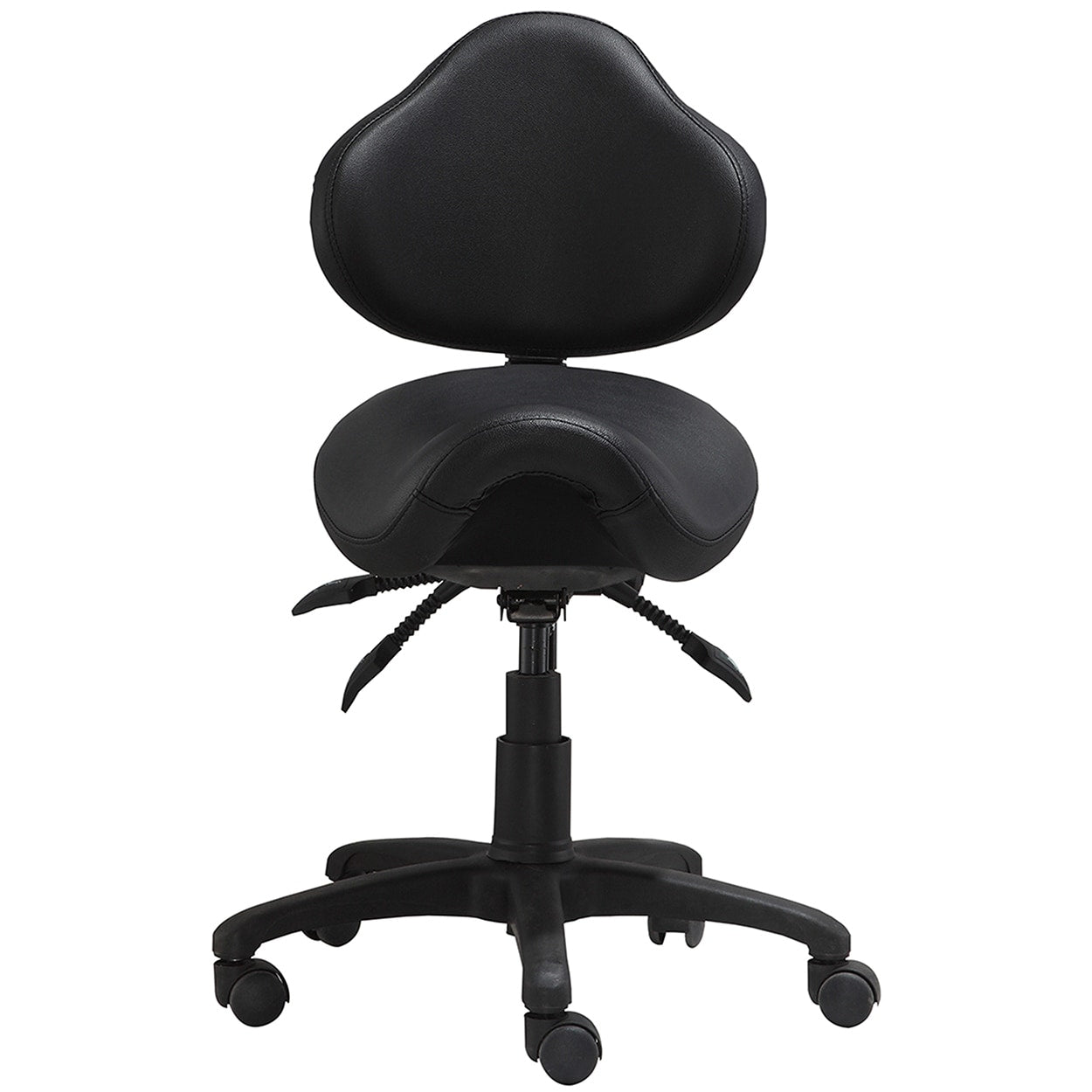 2Xhome Ergonomic Adjustable Tilt Saddle Stool Chair With Back Support Home Office Exam Waiting Rooms Desk Dentistry Doctor