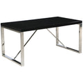 2Xhome Modern Designer Wood Top Dining Table With Metal Legs Strong Sturdy Frame Dining Room Table 70.75 Inches