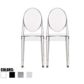 2Xhome Set Of 2 Clear Modern Dining Chair Molded Armless No Arm Side Chairs Stackable Plastic Chairs Home Office Kitchen Work