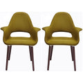2Xhome Set Of 2 Fabric Upholstered Accent Chair With Arms Dark Black Wood Colors Dining High Back Office Home Living Room Desk