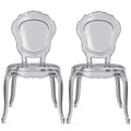 2Xhome Set Of 2 Clear Plastic Side Chairs Dining Chair Modern Polycarbonate Transparent Crystal Living Room Desk