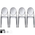 2Xhome Set Of 4 Smoke Transparent Plastic Dining Chairs Modern Designer Chair Stackable Chairs Accent Chairs