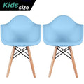 2Xhome Set Of Two 2 Modern Kids Plasticchair Armchair With Arm Colors With Natural Wood Legs