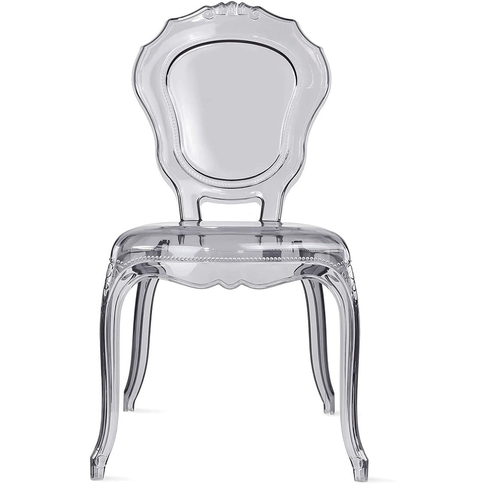 2Xhome Smoke Plastic Chairs Side No Without Arms Dining Stackable Chair Modern Desk Kitchen Accent Living Room