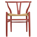 2Xhome Wood Modern Style Armchair Dining Room Chair With Natural Papercord Woven Seat