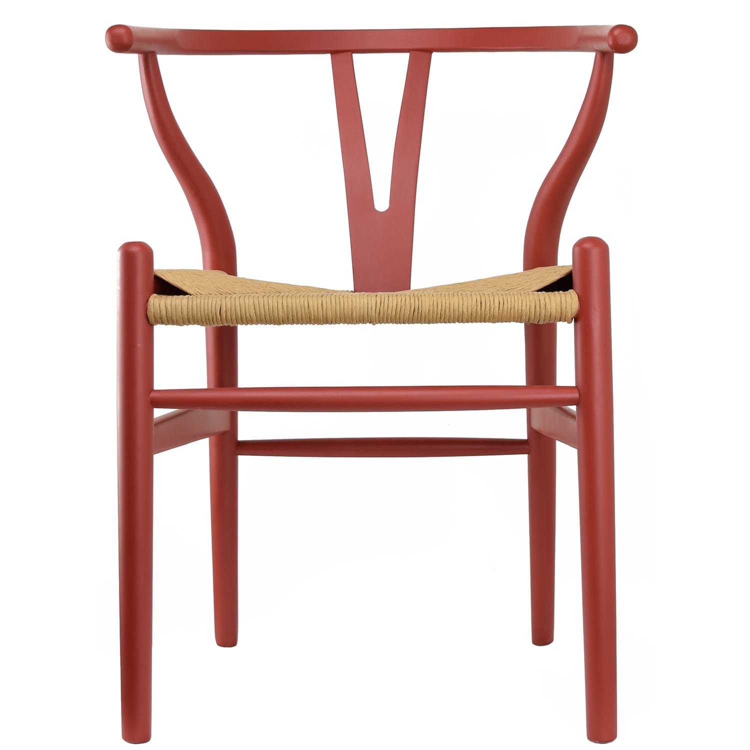 2Xhome Wood Modern Style Armchair Dining Room Chair With Natural Papercord Woven Seat