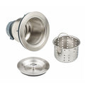 3 1 2 In. Kitchen Sink Drain Assembly In Stainless Steel With Basket Strainer And Cover