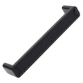 3 3 4 In. Center Embossed Leather Strip Rectangle Cabinet Pulls Matte Black Pack Of 10