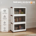 3 4 5 Tier Storage Box With Lid Stackable Storage Box With Wheels Foldable Storage Bin Living Room Closet Organizer