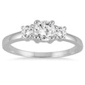 3 4 Carat Tw Diamond Three Stone Engagement Ring In 14K White Gold