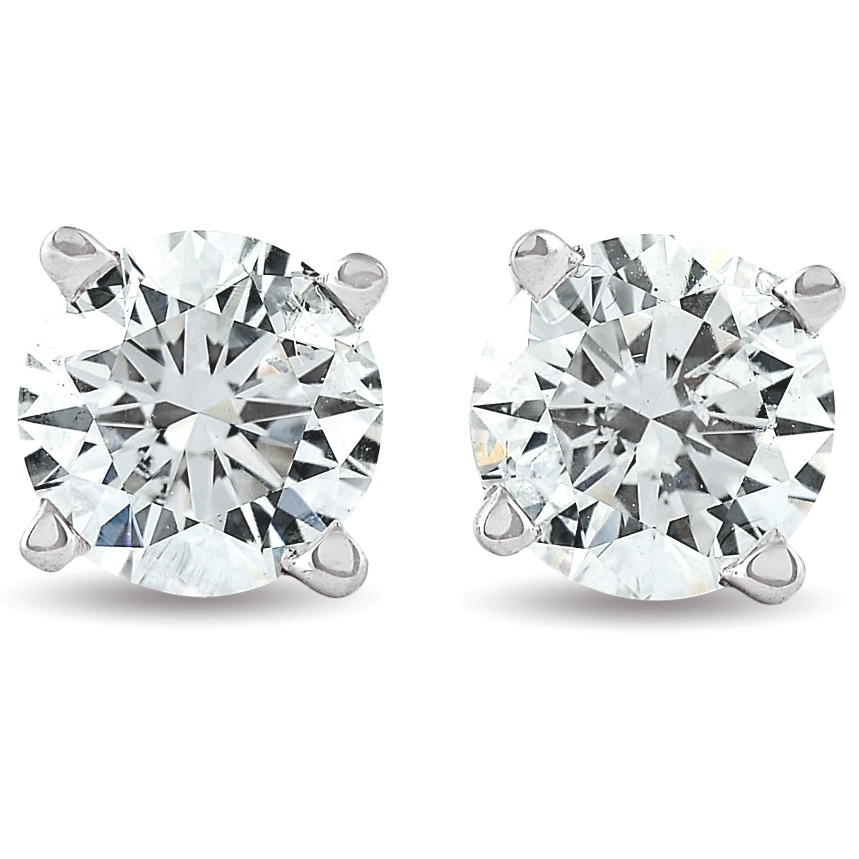 Bliss 14K White Gold 3 4 Ct Tdw Diamond Studs Eco Friendly Lab Grown G H Si1 Si2