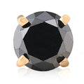 3 4Ct Black Diamond Single Stud Earring 14K Yellow Gold