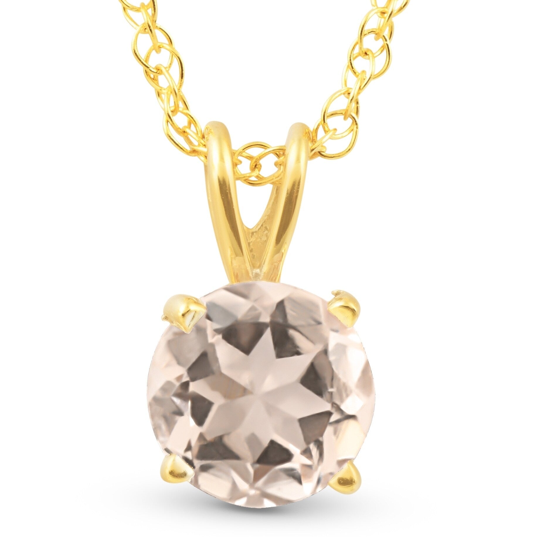 3 4Ct Morganite Solitaire Pendant 14K Yellow Gold