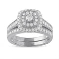De Couer 14K White Gold 3 4Ct Tdw Diamond Double Halo Bridal Ring Set