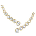 3 8 Carat Tw Bezel Set Diamond Climber Earrings In 14K Yellow Gold