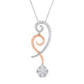 3 8 Cttw Natural Diamond 14Kt 2 Tone Pink Gold Pendant