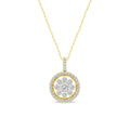 De Couer 10K Yellow Gold 2 5Ct Tdw Diamond Cluster Halo Necklace
