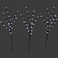 Set Of 3 Led Lighted Cherry Blossom Outdoor Artificial Branches 2.5 Pure White Lights N A