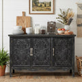 Solid Wood Vintage Vibe 3 Door Accent Cabinet