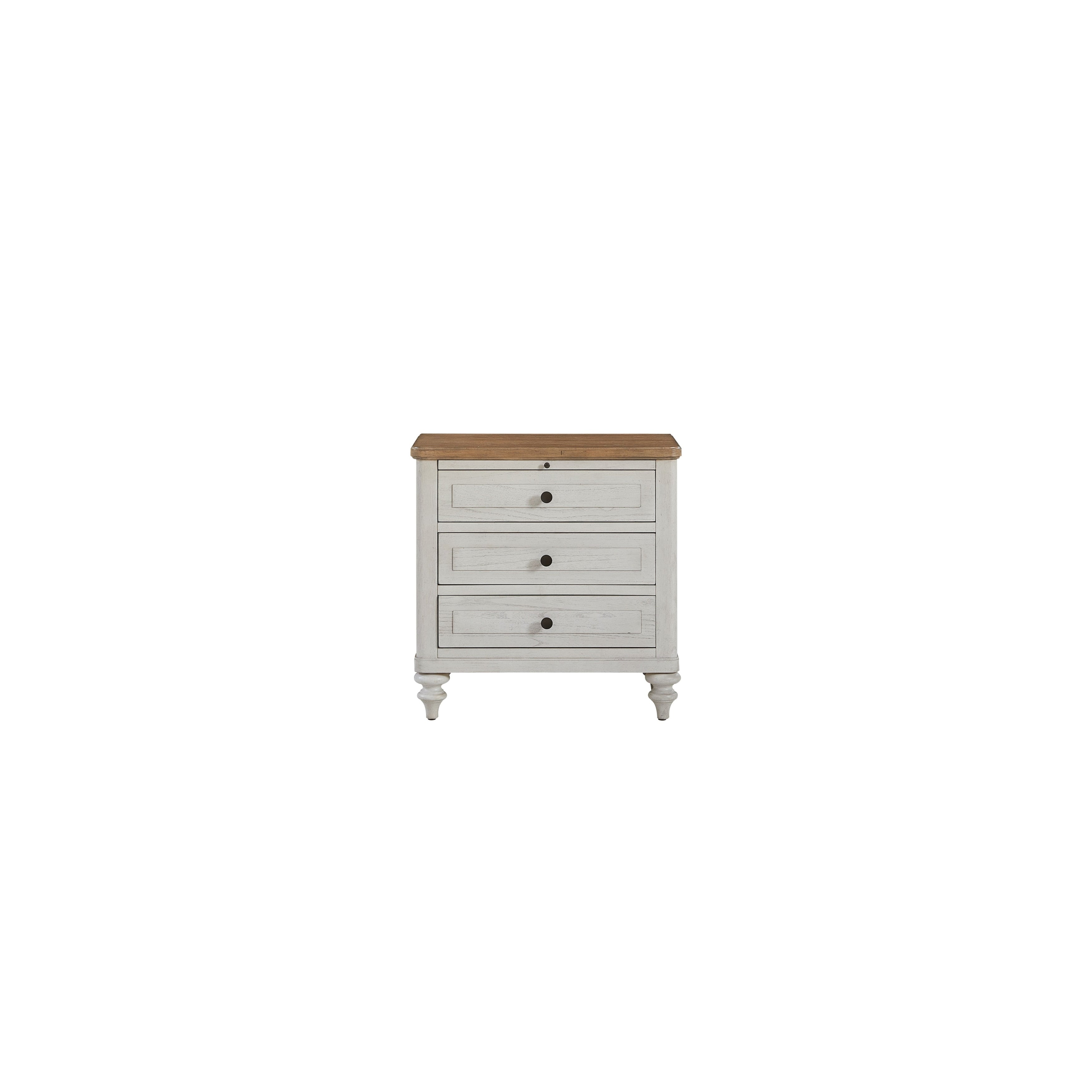 3 Drawer Nightstand With Usb Cement And Sand