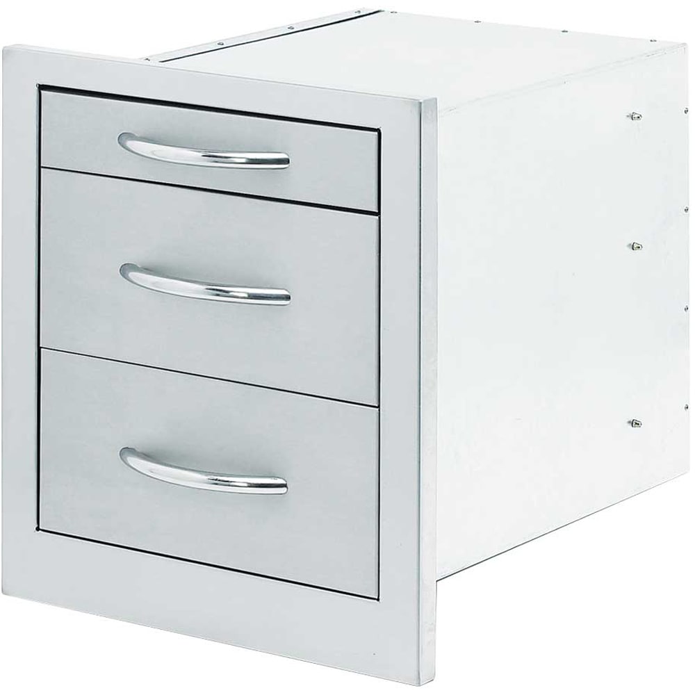 Cal Flame Stainless Steel Wide 3 Drawer Storage Unit