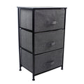 3 Drawers Chest Dresser Black