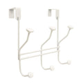 3 Hook White Over The Door Hook Rack