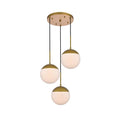 3 Light 18 Inch Pendant With Frosted White Glass