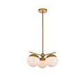 3 Light 21 Inch Pendant With Frosted White Glass