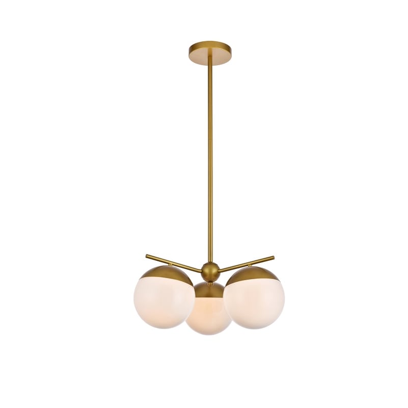 3 Light 21 Inch Pendant With Frosted White Glass