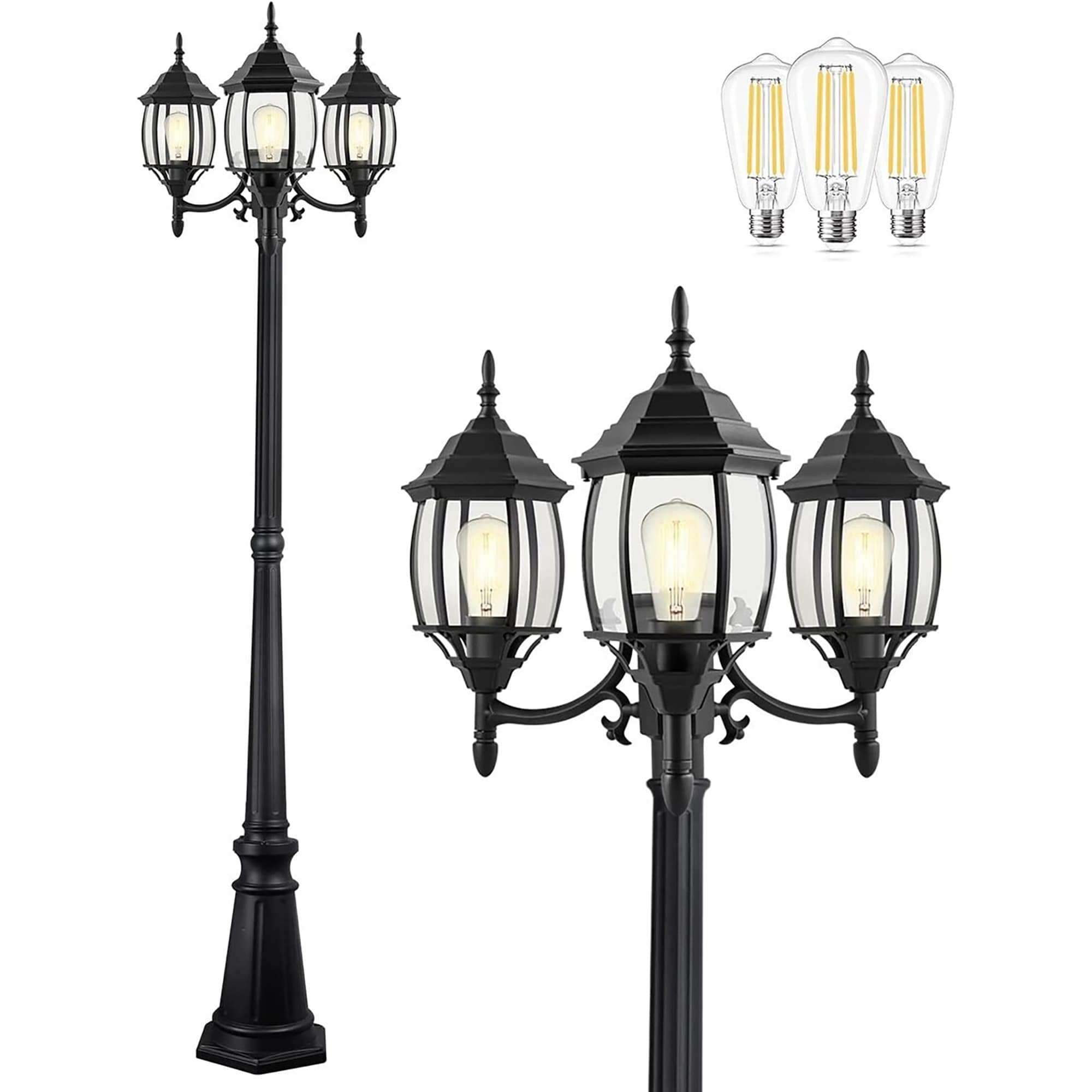 3 Light 85.43 In Rising Sun Black Complete Post Light Dusk To Dawn Could Be Chosen