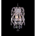 3 Light Chrome Chandelier With Clear Crystals