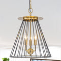 3 Light Conical Wire Cage Pendant Light Modern Industrial Chandelier Dia.15.63 In
