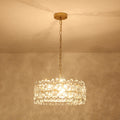 3 Light Crystal Flower Chandelier Adjustable Chain For Glamorous Home Dining Living 3 Light