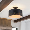 3 Light Drum Semi Flush Mount Ceiling Light