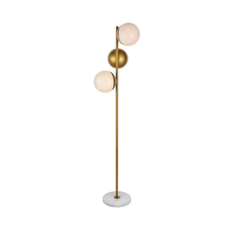 3 Light Floor Lamp With Frosted White Glass