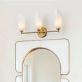 3 Light Gold Bathroom Vanity Light Modern Cloud Glass Shade Hallway W 21.46 In.